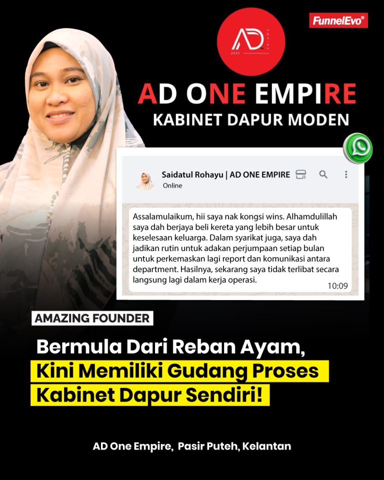 BERMULA DARI REBAN AYAM, SEBELUM ADA GUDANG PROSES KABINET DAPUR SENDIRI.