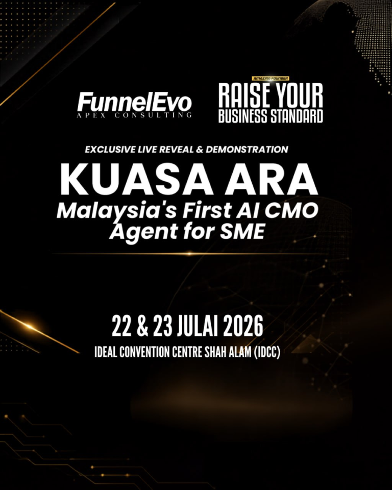 FunnelEvo Bakal Lancarkan KUASA ARA – Malaysia’s First AI CMO Agent for SME Ekosistem AI untuk Memudahkan Usahawan Mengurus Bisnes