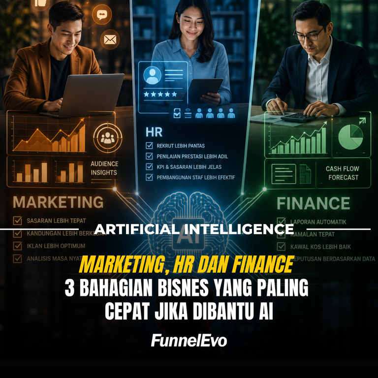 Marketing, HR dan Finance 3 Bahagian Bisnes Yang Paling Cepat Jika Dibantu AI